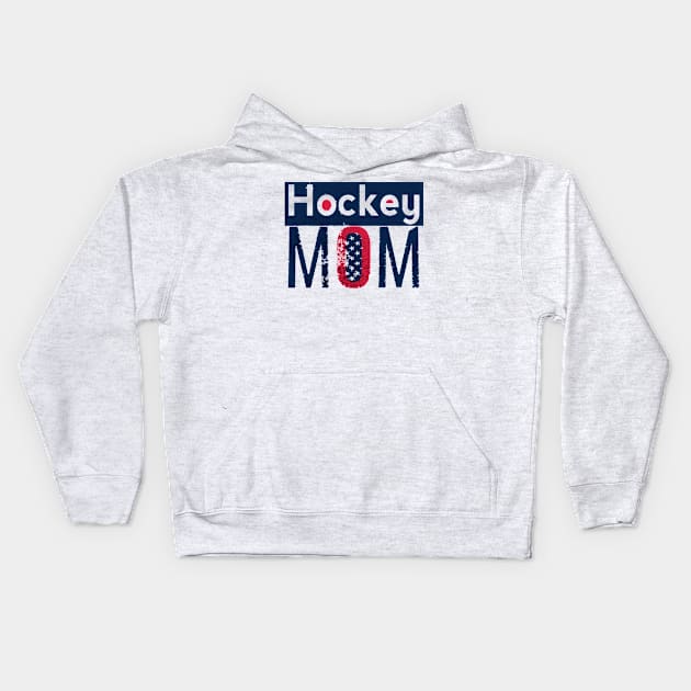 American Hockey Mom in Blue Kids Hoodie by M Dee Signs